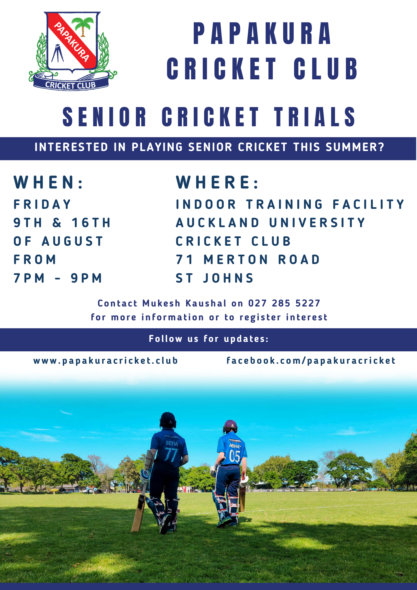 Papakura Cricket Club Trials 24/25